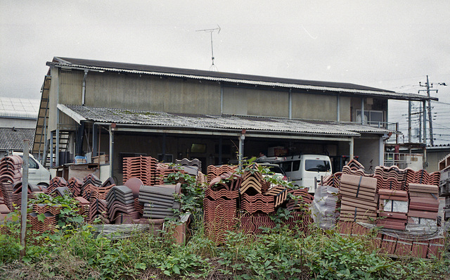 Piles of roof tiles