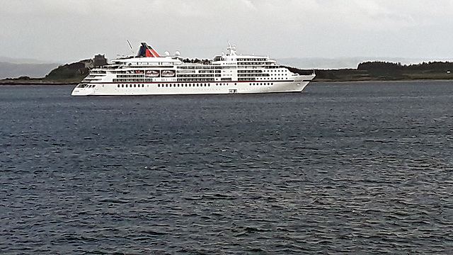Cruise Ship Europa off Duar Castle Isle of Mull 20th August 2022