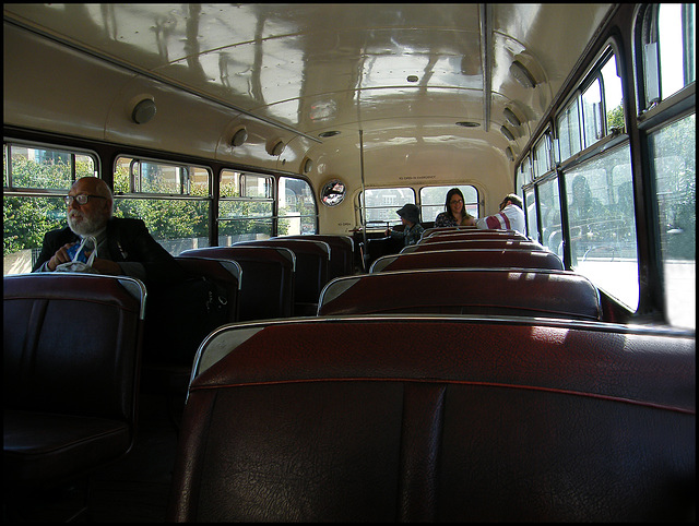 top deck on an old Oxford bus