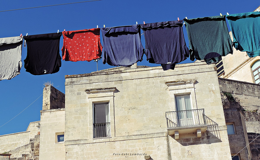 Shirts in the sky of Matera (Basilicata/Italy)