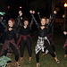 Warming up for the dance that followed the Christmas Parade, ( grand daughter to the left on the end )
