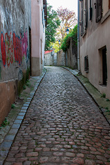 Encore en pavés une vieille rue ( Rue Vide Bourse ) sur la colline de Fourvière