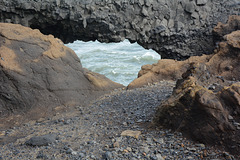Iceland, The Arch of Pressed Basalt Pieces on the Eastern Edge of Dyrhólaey Cape