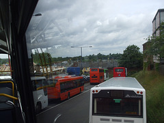 DSCF4400 Buses parked at Bury St. Edmunds - 29 Jun 2016
