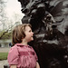 With the Peter Pan statue in Kensington Gardens, London - 1982