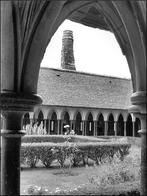 Mont-Saint-Michel (50) 26 août 2008. Le cloître de l'abbaye.