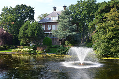 House and fountain