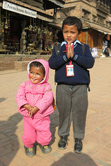 Pose à Bhaktapur (Népal)