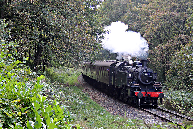 Ivatt LMS class 2 2-6-2T 41312 at Summerseat with the 13.30 Bury - Rawtenstall ELR 16th October 2021.
