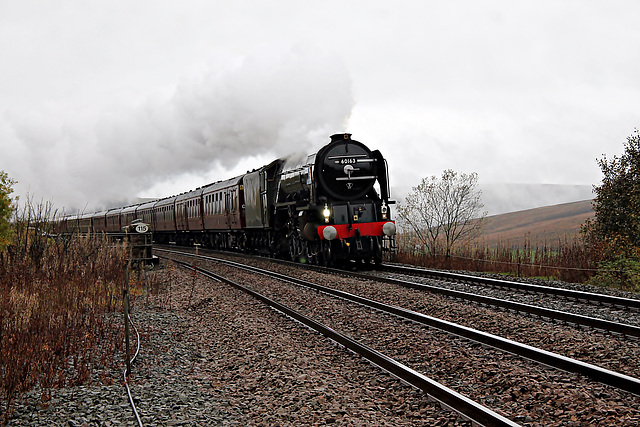A1 Trust Peppercorn class A1 60163 TORNADO at Garsdale with 1Z52 07.44 Tamworth - Carlisle 20th October 2021.