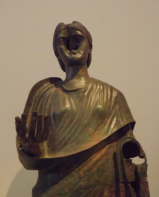 Detail of a Portrait Statue of Julia Aquilia Severa in the National Archaeological Museum of Athens, May 2014