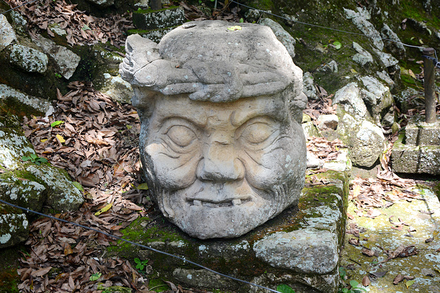 Honduras, Stone Artefact at the Copan Ruinas Archaeological Site