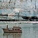 Margerie Glacier and the Park ranger vessel.
