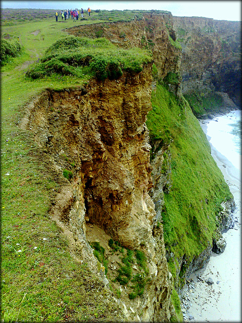 Coastal erosion on the southwest peninsula Coastpath at Treaga Hill, Portreath