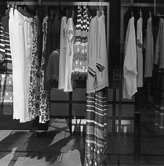 Clothes at a boutique