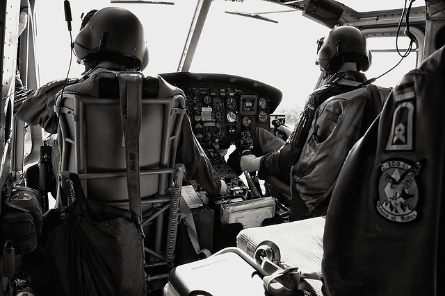 Flight with Bell UH-1 Iroquois. "Huey"