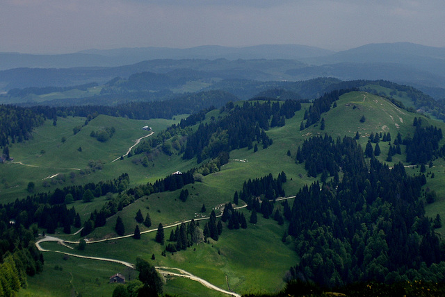 Du crêt de Chalam vue sur le Jura Suisse