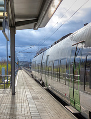 Abfahrbereite S-Bahn im Bahnhof Crimmitschau