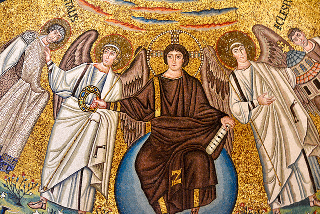 Ravenna 2017 – Basilica of San Vitale – Jesus handing a martyr’s crown to San Vitale
