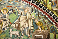 Ravenna 2017 – Basilica of San Vitale – Angel stopping Abraham from killing his son Isaac