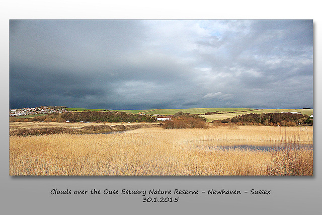 Clouds over the Ouse Estuary Nature Reserve - 30.1.2015