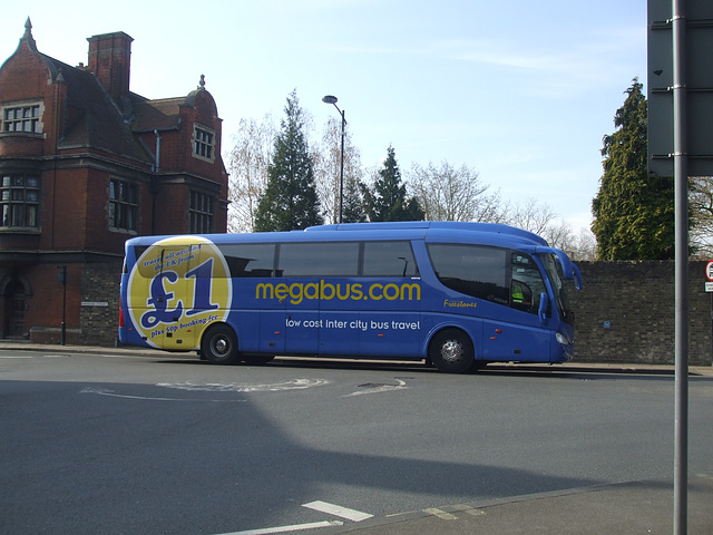 DSCF8790 Freestones Coaches (Megabus contractor) YN08 JBX in Cambridge - 10 Apr 2015