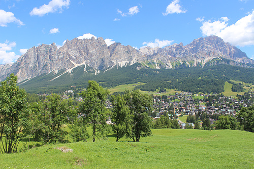 Looking over the Town of Cortina d'Ampezzo