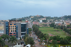 Uganda, Albert Cook Road in Kampala and Namirembe Cathedral on the Hill