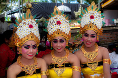 Dancing girls waiting for their performance
