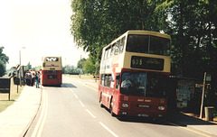 East Kent 7782 (F782 KKP) and 7685 (SKL 685X) at the University of Kent – 30 Jun 1995 (274-14)