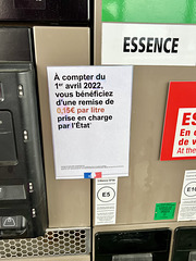 France 2022 – € 0.15 reduction of fuel duty by courtesy of the French State