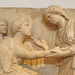 Detail of a Grave Stele found near Omonia Square in Athens in the National Archaeological Museum in Athens, May 2014