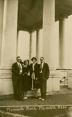 People Posing at Plymouth Rock, Plymouth, Massachusetts