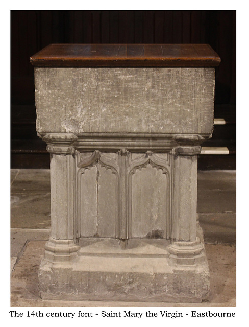 St Mary Eastbourne 14th century font18 10 2018