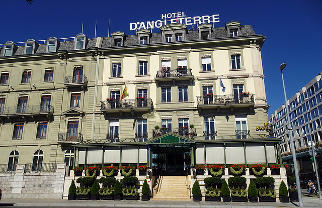 Hotel d’Angleterre dirkt an der Hafenpromenade in Genf