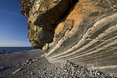 Upside-down rocks at Millook Haven, Cornwall