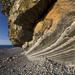Upside-down rocks at Millook Haven, Cornwall