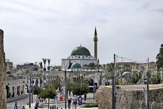 Jezzar Pasha White Mosque – Viewed from the Citadel Walls, Old City, Acco, Israel