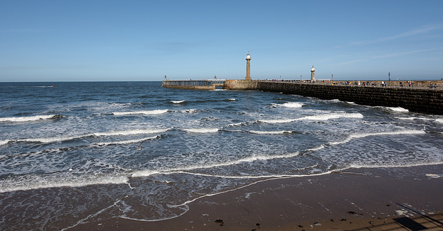 Whitby West beach and Pier