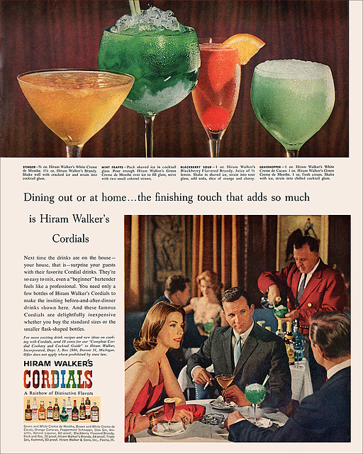 Hiram Walker's Cordials Ad, c1960