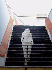 Stair steps of underground gallery.