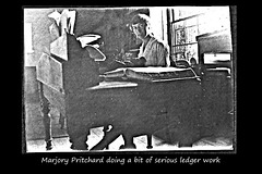 Marjory Pritchard doing a bit of serious ledger work c1925