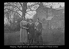 Marjory, Phyllis and an unidentified relative or friend 1921