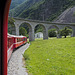 Bernina Red Train - Brusio's helical bridge, Switzerland