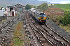 Locomotive Services class 47 D1935(47805) ROGER HOSKING MA 1925-2013 at Kirkby Stephen with 1Z60 08.09 Wolverhampton - Appleby Settle & Carlisle Dinning Circular 10th October 2020.