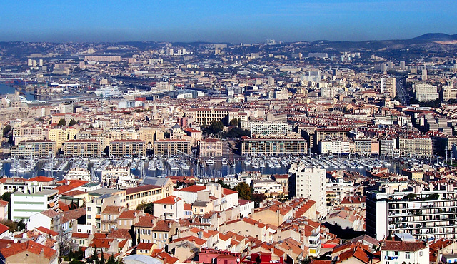 FR - Marseille - the old port seen from Notre-Dame de la Garde