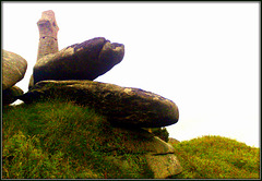 Carn Brae, granite and the Basset Monument.