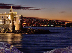 Castillo Wullf de noche, Viña del Mar, Chile