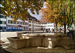 Am Brunnen auf dem Münsterplatz