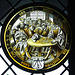 The Prodigal Son Gambles Stained Glass Roundel in the Cloisters, June 2011